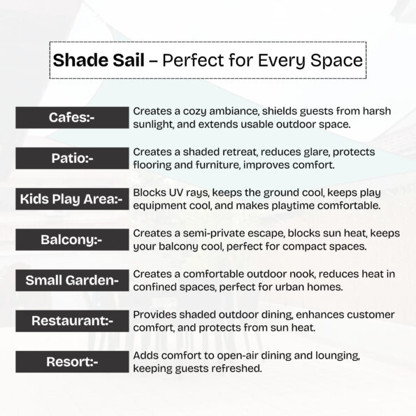 uses of cafe shade sails