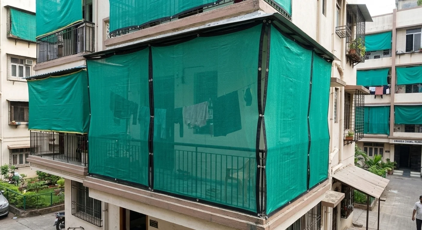 Beat the Heat: Why a Green Sun Shade Net is Perfect for Your Balcony
