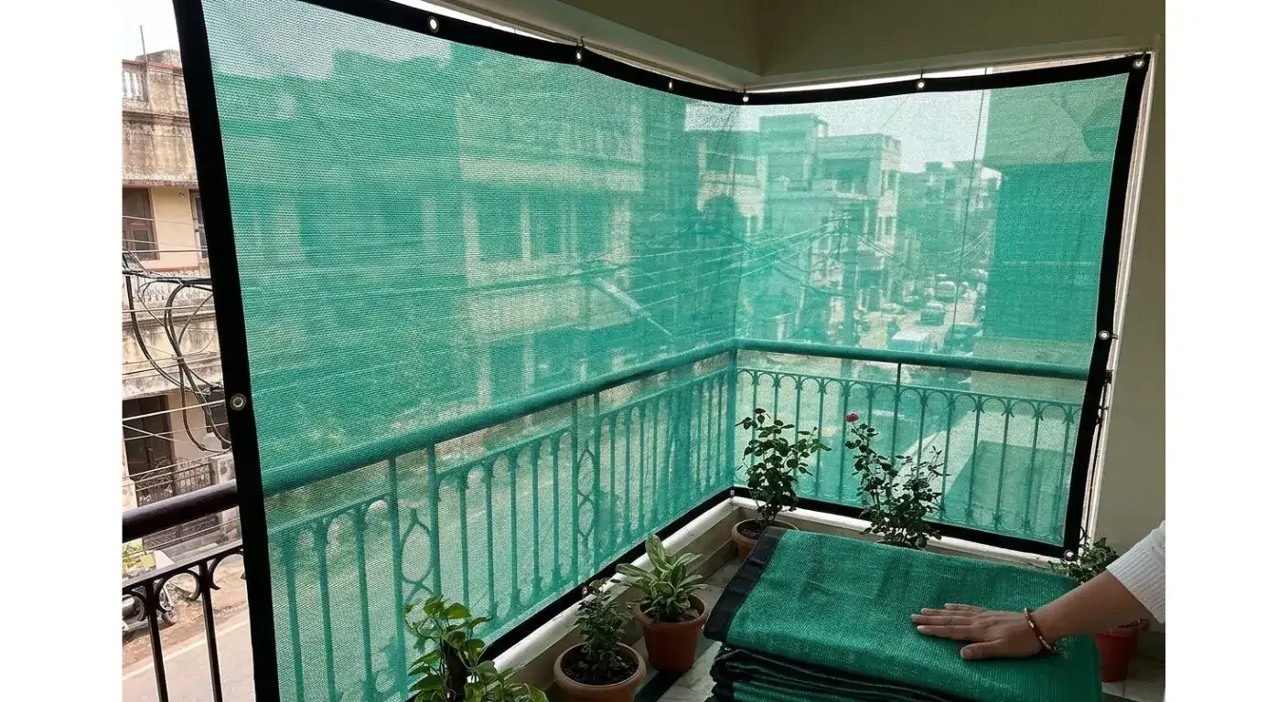 Best Size of Sun Shade Net for Balcony Use in India