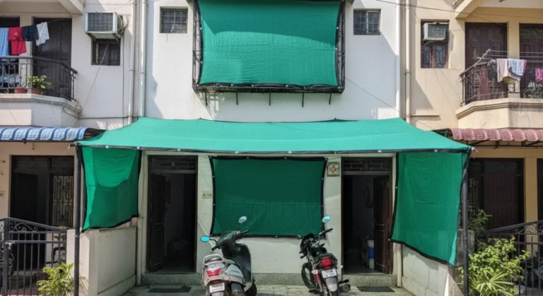 Outdoor Protection Solutions with Green Shade Sails