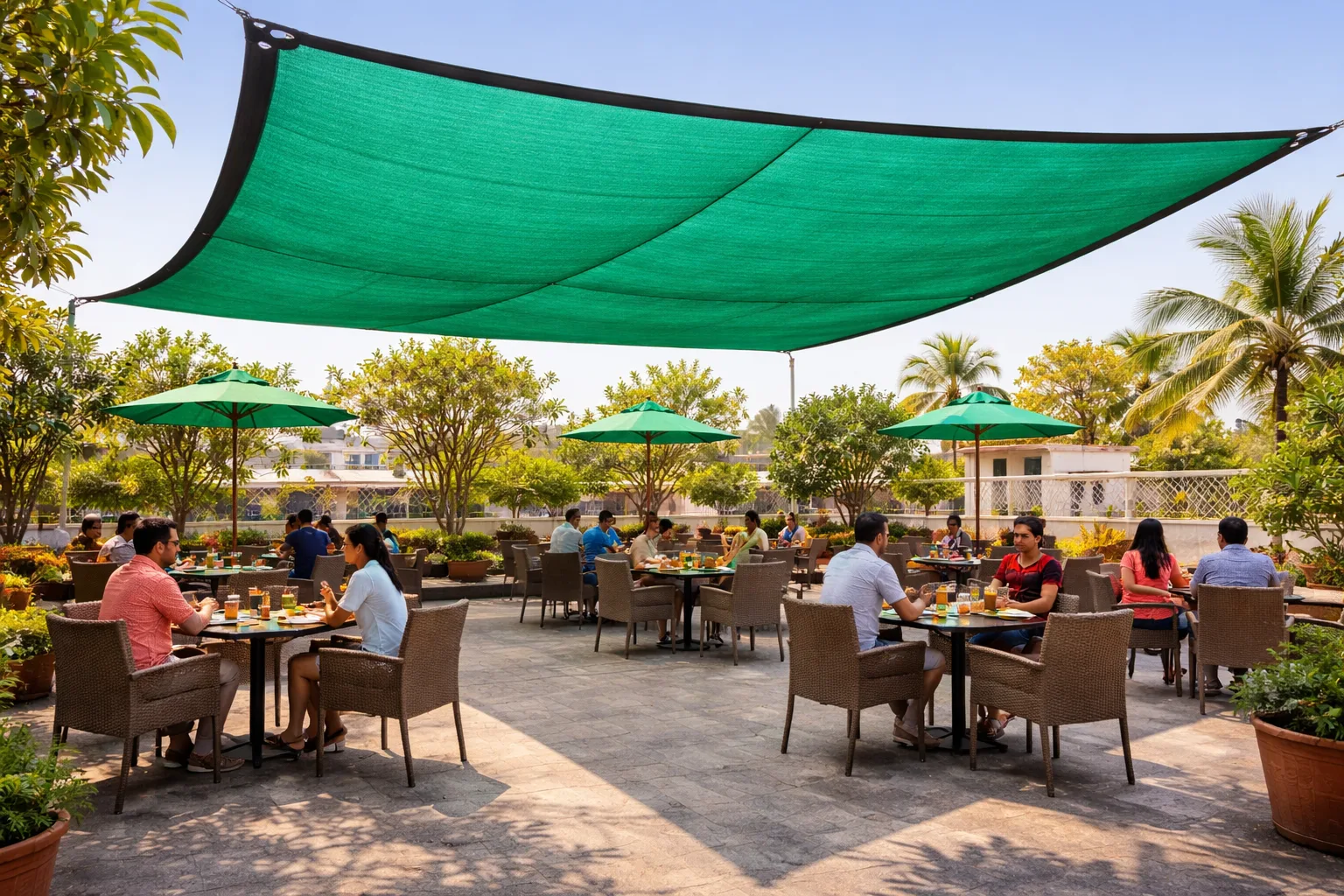 shade solution for outdoor restaurant