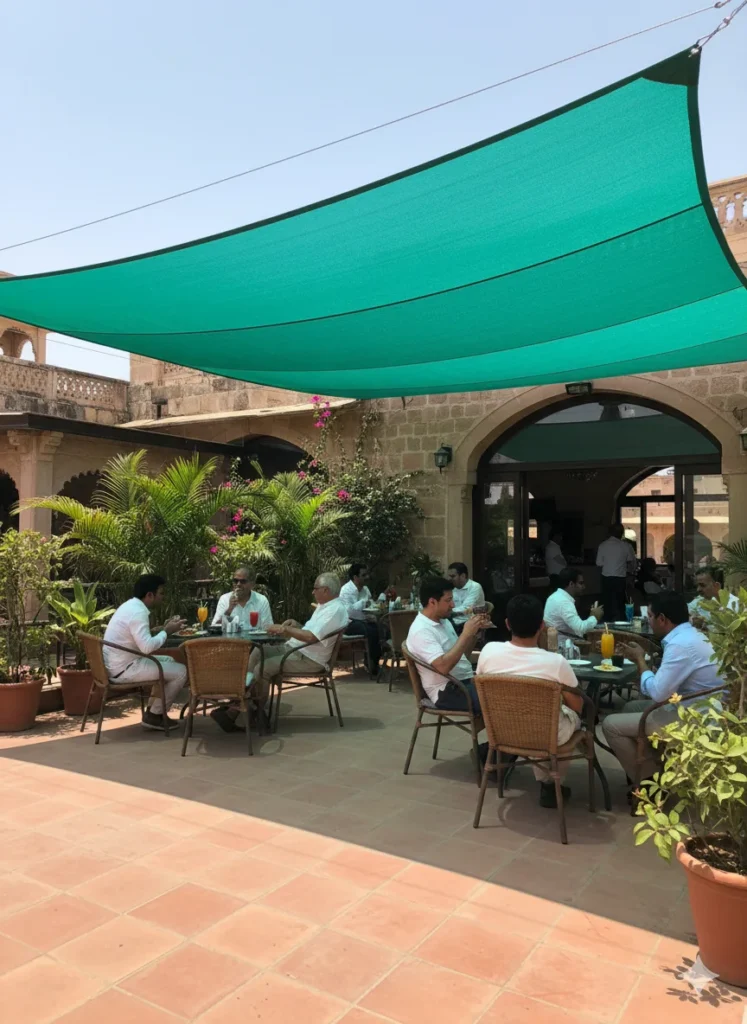 shade solution for outdoor restaurant